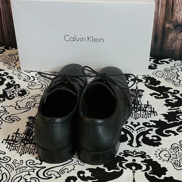 Calvin Klein Men's Black Leather Dress Shoes Size 8.5 (Like New) - Picture 7 of 10